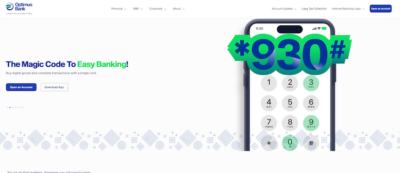 Optimus Bank website capture
